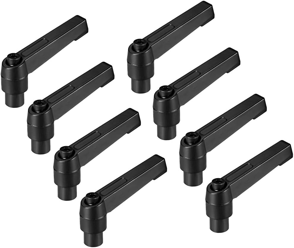 sourcing map M6 Handle Adjustable Clamping Lever Thread Push Button Ratchet Female Threaded Stud 8 Pcs, M6(8Pack)