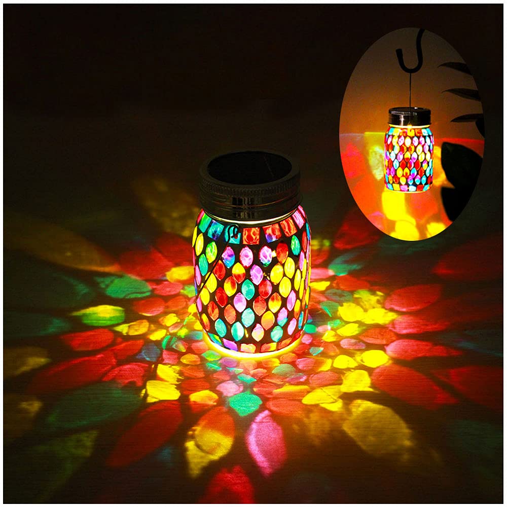 Photo 1 of (Missing pieces) Mosaic Lights Outdoor Hanging Lanterns, Rechargeable Mosaic Solar Lanterns? Outdoor Waterproof Solar Night Lights Table Lamps for Decorations