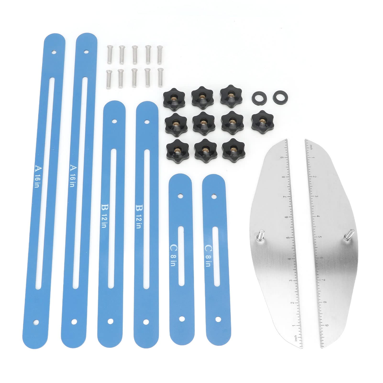 AUNMAS Stair Measuring Tool, Aluminium Alloy Stair Tread Template Set Stair Tread Jig Stair Measuring Tool for Cutting and Measuring Stair Treads Risers Shelves Window Sills