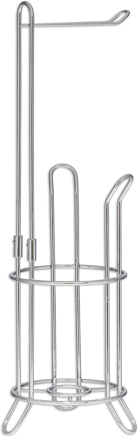 Simple Houseware Bathroom Toilet Tissue Paper Roll Storage Holder Stand, Chrome Finish: Home & Kitchen