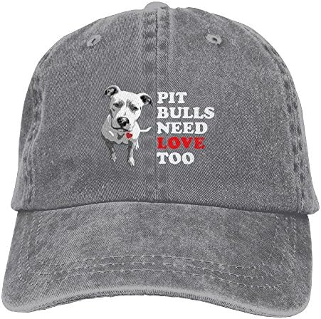 NEW FACUP Love Pit Bull Pitbull Dog Lover Unisex Washed Twill Cotton Baseball Cap Vintage Adjustable Hat