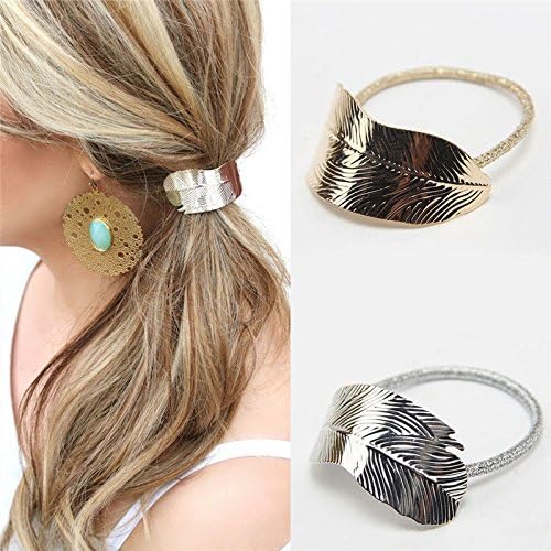 NEW 2 x Fashion Women Lady Leaf Hair Band Rope Headband Elastic Ponytail Holder