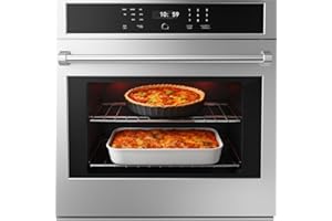 PioneerWorks 30" Electric Single Wall Oven, 4.8 cu.Ft. Capacity AirFry True Convection, Self Cleaning, Stainless Steel Freestanding Electric Range Oven with Front Control, Silver