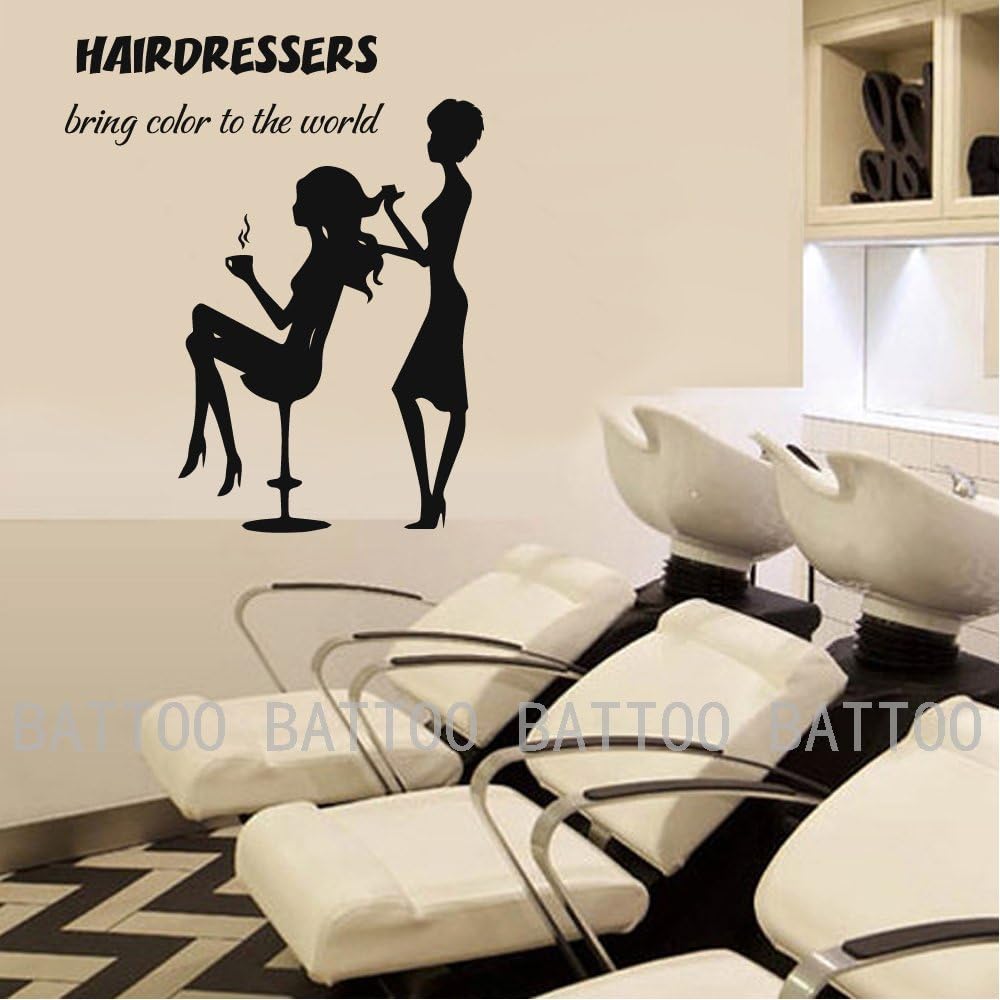 Battoo Hair Salon Vinyl Wall Decal Hairdressers Bring Color To