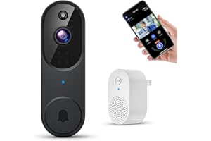 HopeFlex 1080P Smart Wireless Video Doorbell Camera, Night Vision, Real-Time Alerts, AI Human Detection, 2.4G WiFi, Two-Way Talk, Cloud Storage, Battery Rechargeable, Weather-Resistant