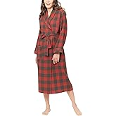 PajamaGram Long Womens Bathrobes - Flannel Robe Women