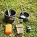 ScivoKaval Camping Cookware, Mini Stove with Piezo Ignition, Folding Spork Set, Outdoor Hiking Backpacking Non Stick Cooking set Picnic Bowl Pot and Pan