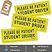 POSHINE Student Driver Magnet Car Signs - Reflective Vehicle Car Sign Bumper Sticker for New Driver (Set of 3)
