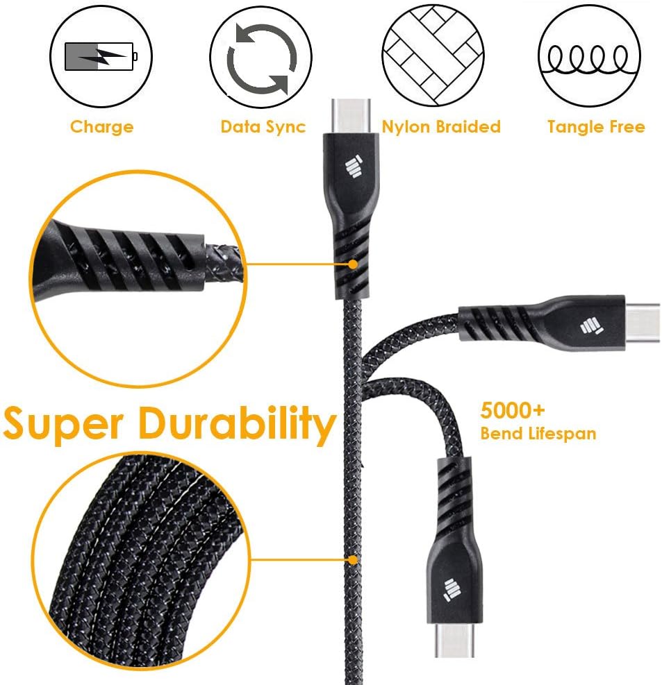 TECHGEAR 3 Pack STRONG Braided USB C Charger Cable & Sync Cables (30cm+1m+2m) for USB Type-C Compatible with iPad Pro 11" 12.9" 13" 2025-2018 - Image 4