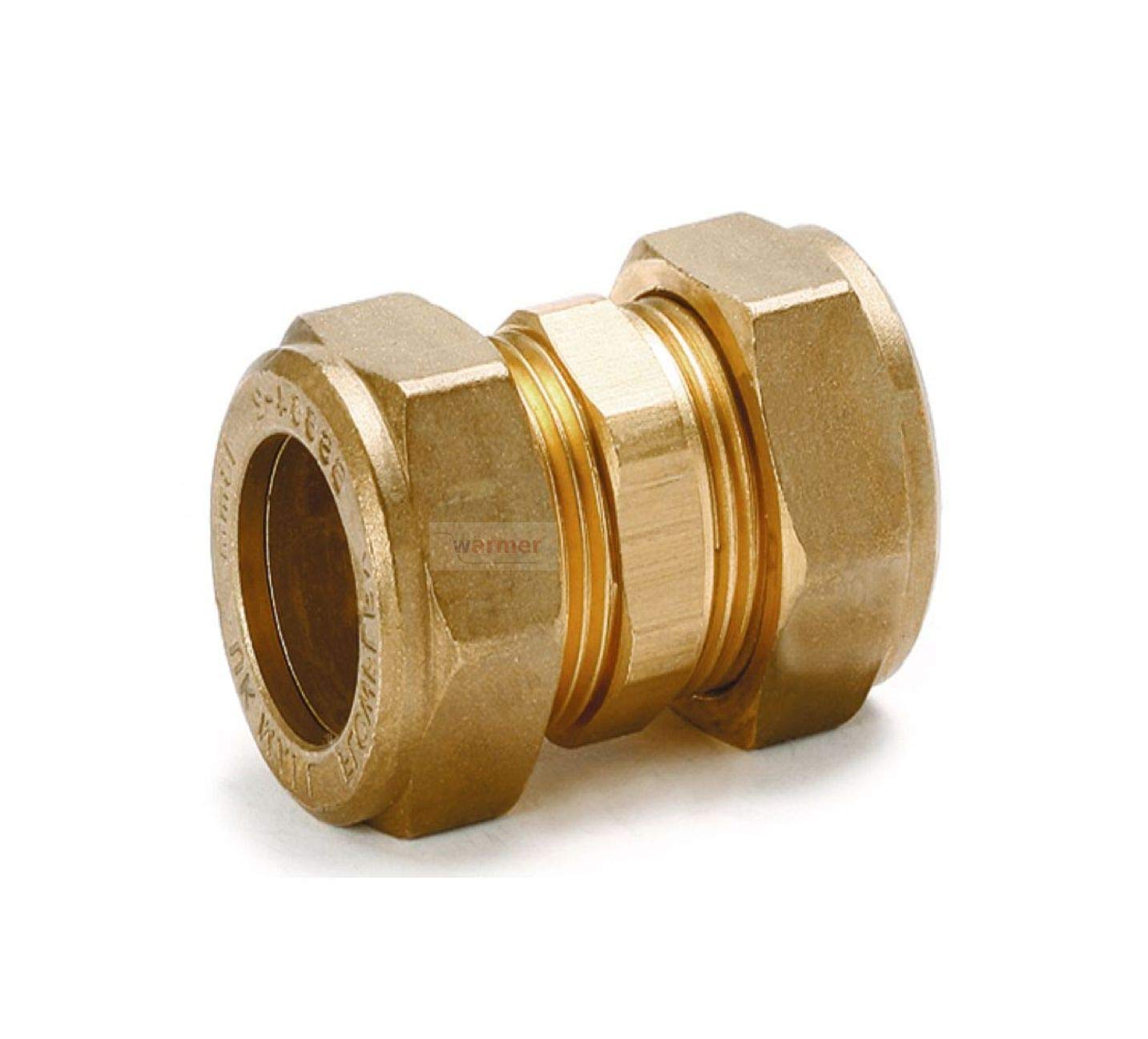 Straight Coupling Brass Compression Fittings 15mm Multi Packs 1, 2, 4 (4)