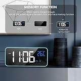 HOMVILLA Digital Alarm Clock with Large LED Mirror Display USB Charging Dual view 5