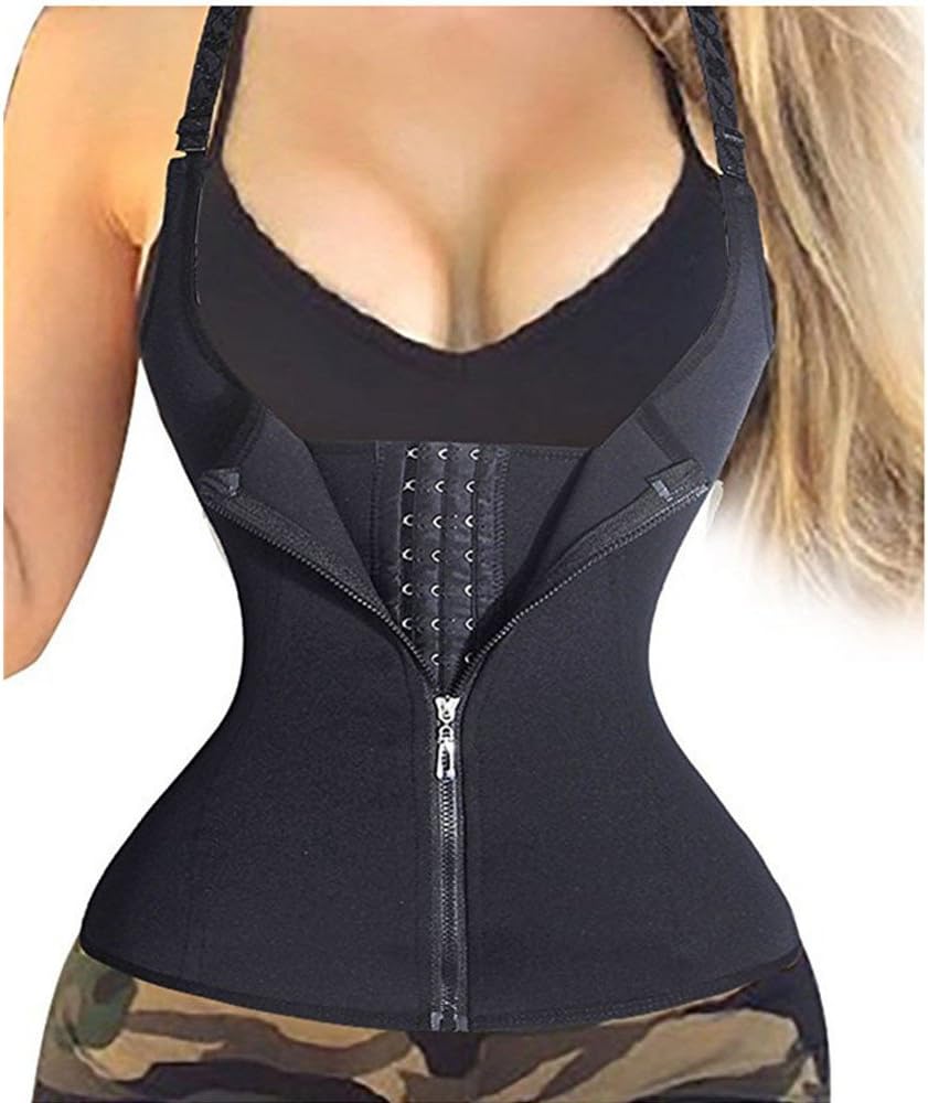Womens Sport Girdle Waist Trainer Corset Zipper Vest Hourglass Body Shaper Corset Weight Loss Shaper
