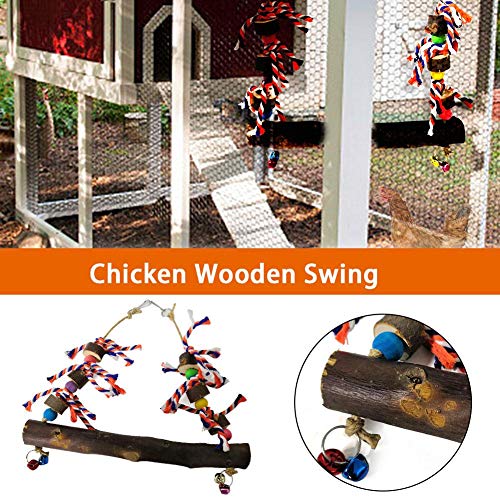 perfecti Sitzstangen Für Vögel, Hühnerstange Aus Holz, Natural Living Trapezschaukel Mit Glocke, Wie Wellensittich… – Bild 2