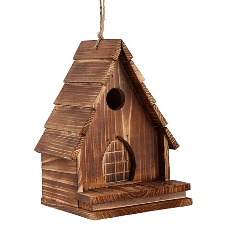 Dibor Cast Iron Antique Brown Hanging Heart Outdoor Garden Bird
