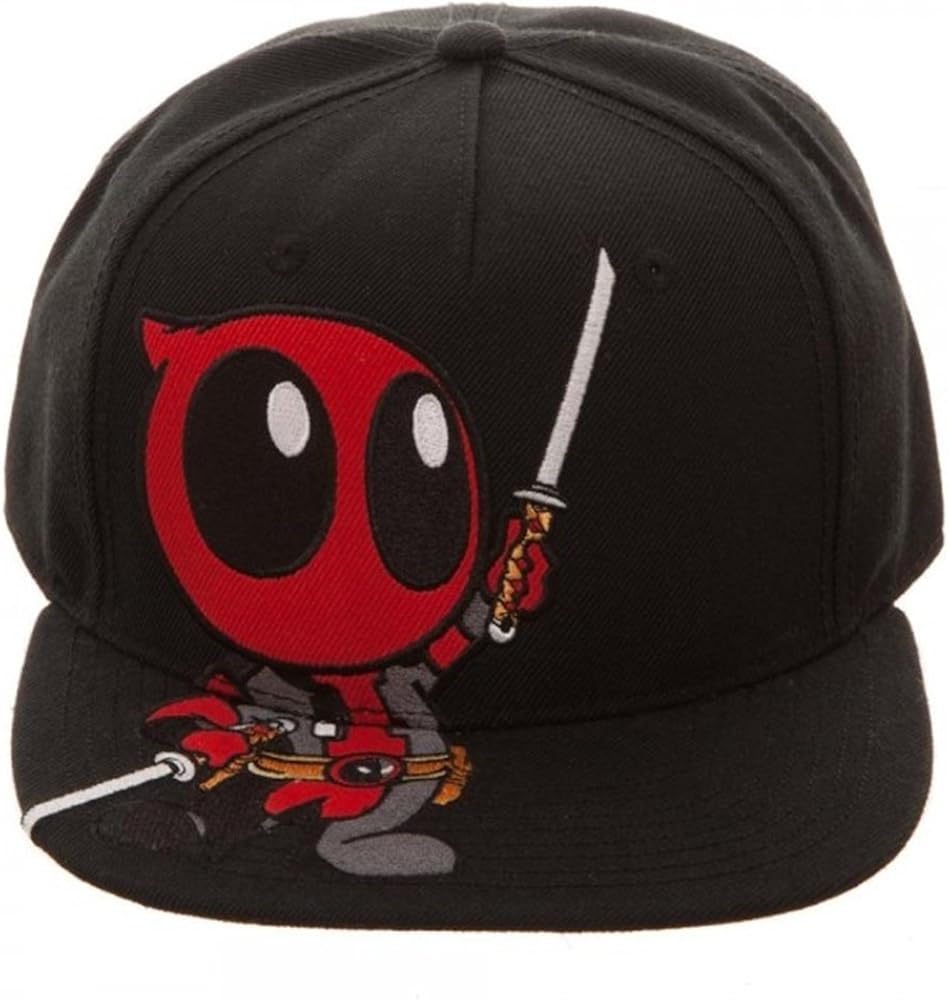 Marvel Deadpool Embroidered Flat Brim Snapback Adjustable