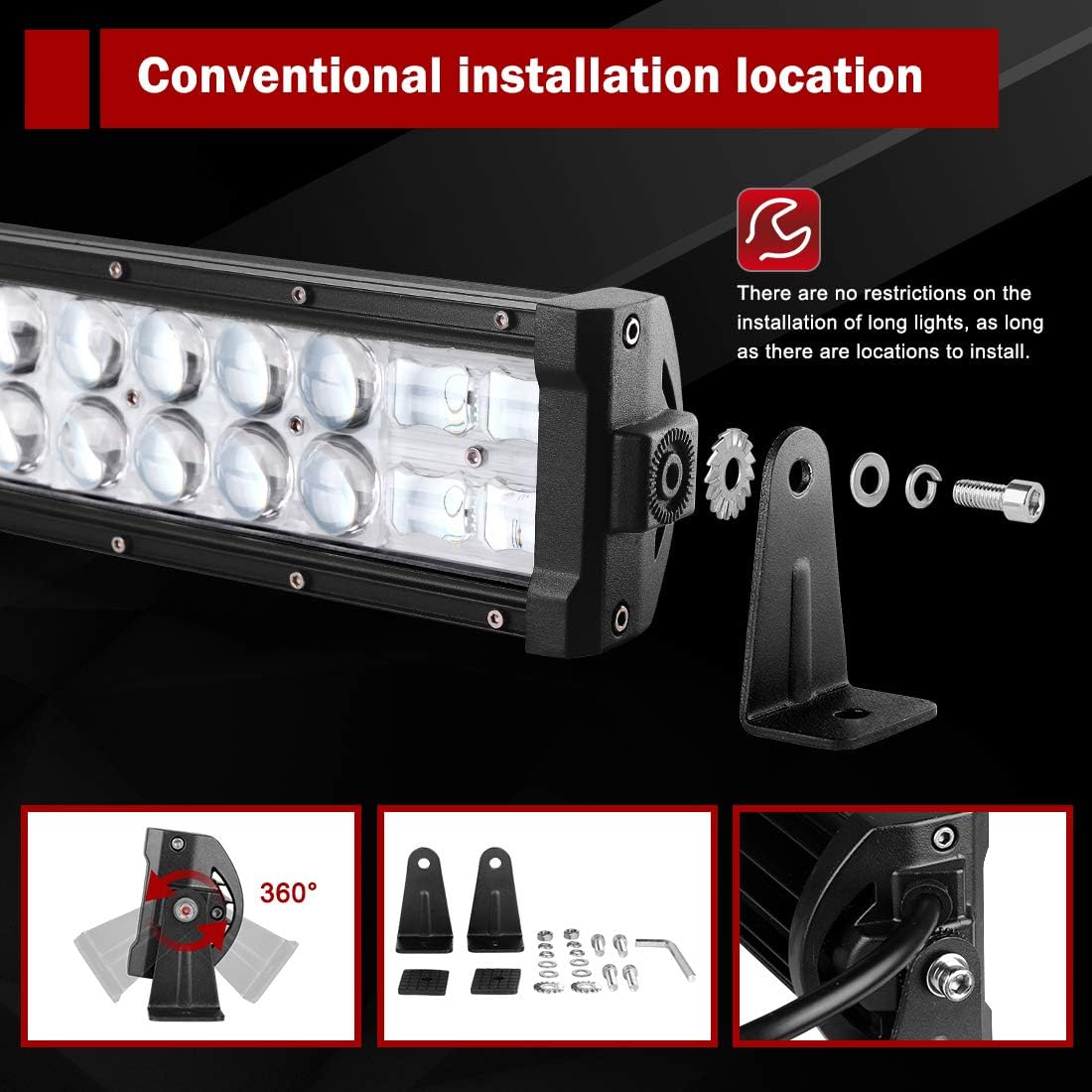 32'' LED Light Bar DWVO 390W Straight 48000LM Upgrade Chipset with 8ft Wiring Harness for Offroad Driving Fog Lamp Marine Boating IP68 WATERPROOF Spot & Flood Combo Beam Light Bars: Automotive