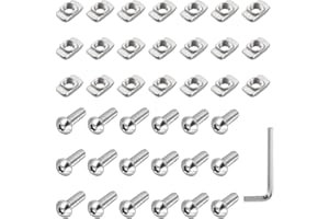 IEUYO M6 T-Nuts with M6x12 & M6x14 Button Head Hex Socket Cap Screws for 3030 Aluminum Profiles - 120 Pcs Kit - Carbon Steel, Hammer Head