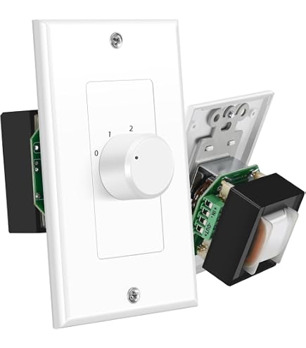 OSD Audio VKR120 In-Wall Speaker Volume Control – Rotary Knob, Resistor Based, White, 150W
