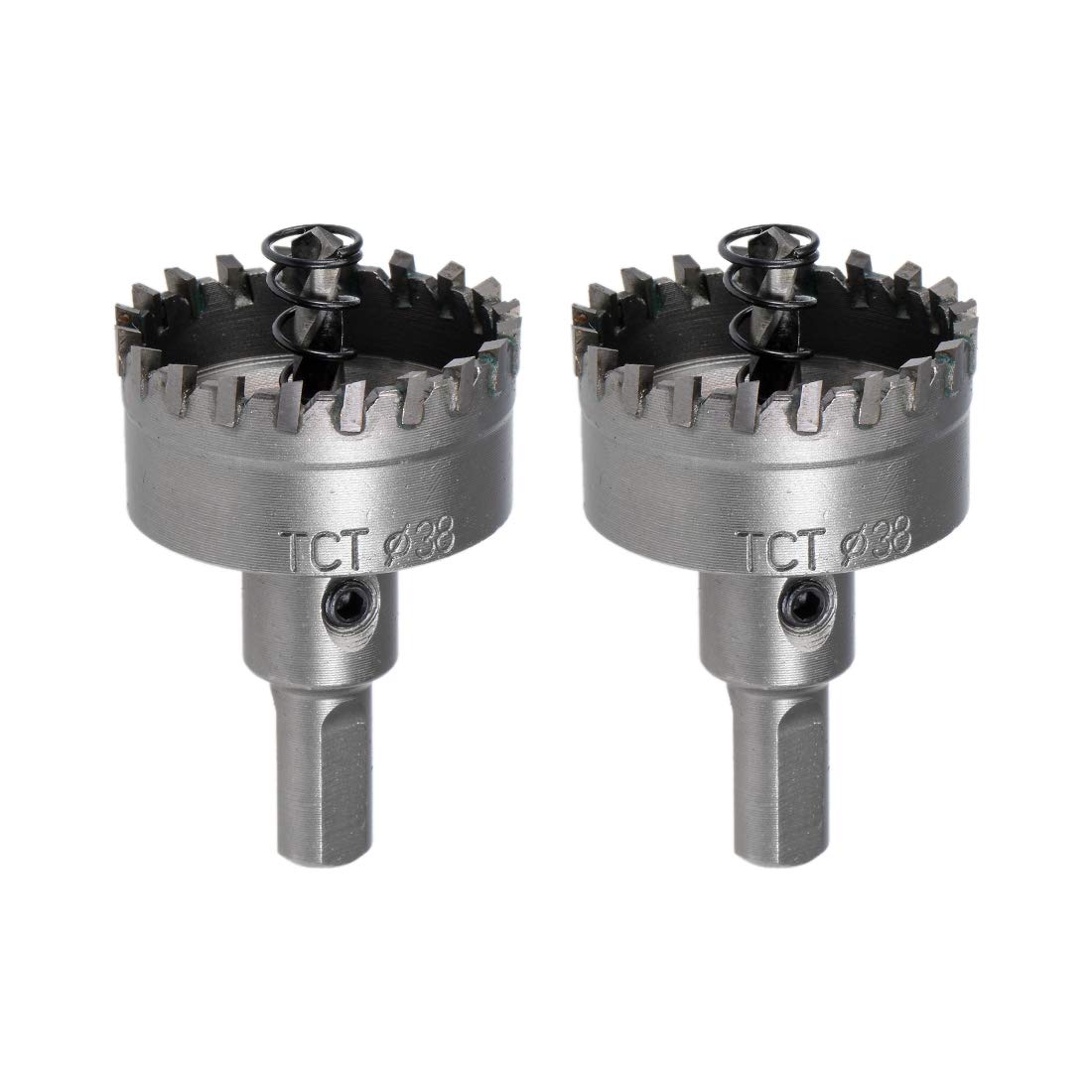sourcing map 38mm Carbide Hole Cutter, Hole Saws for Stainless Steel Sheet Metal, High Density Carbide Tooth, 2pcs