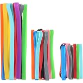 30 PCS Silicone Rubber Bands Thick Colorful Silicone Rubber Band 3 Sizes Colorful Elastic Rubbers Wrapping Bands Stretchy Silicones Band for Books, Wallet Card, Cooking Boxes Wraps (Random Color)