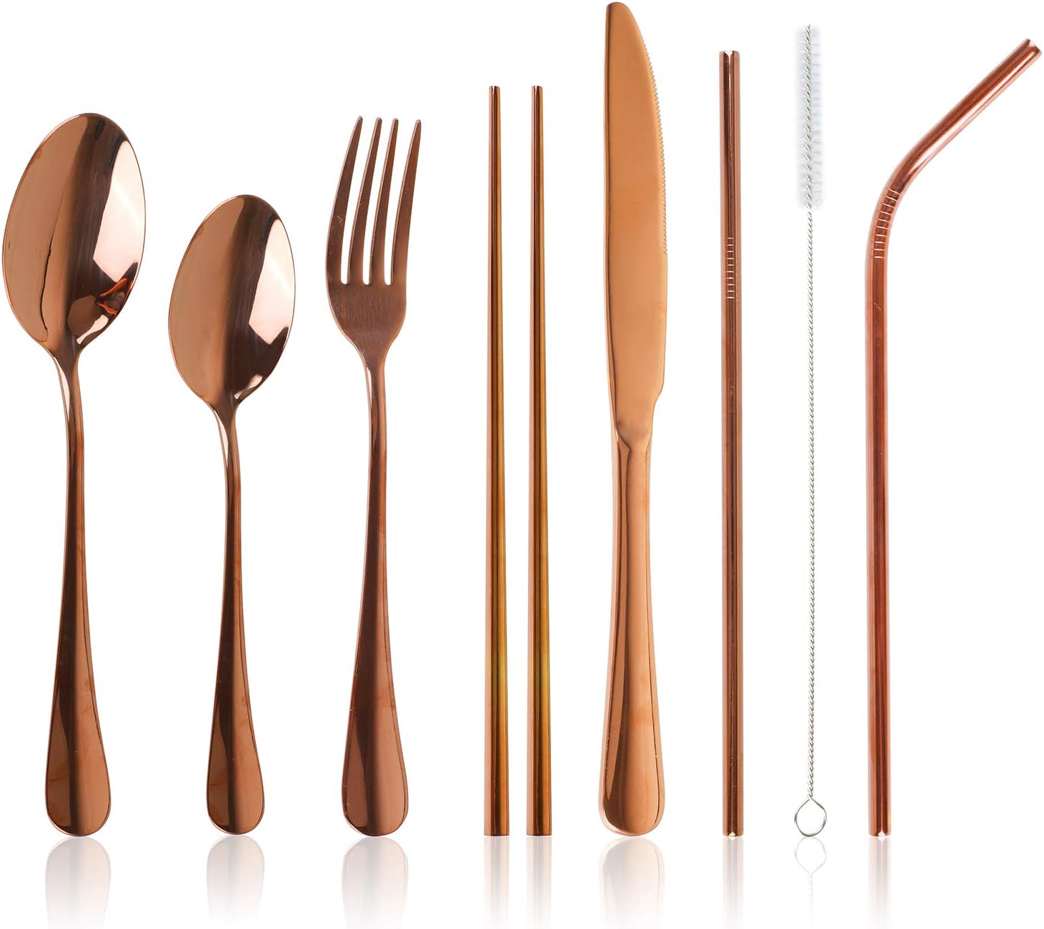 loopki Reusable Cutlery Set with Case, Portable Reusable Travel Cutlery