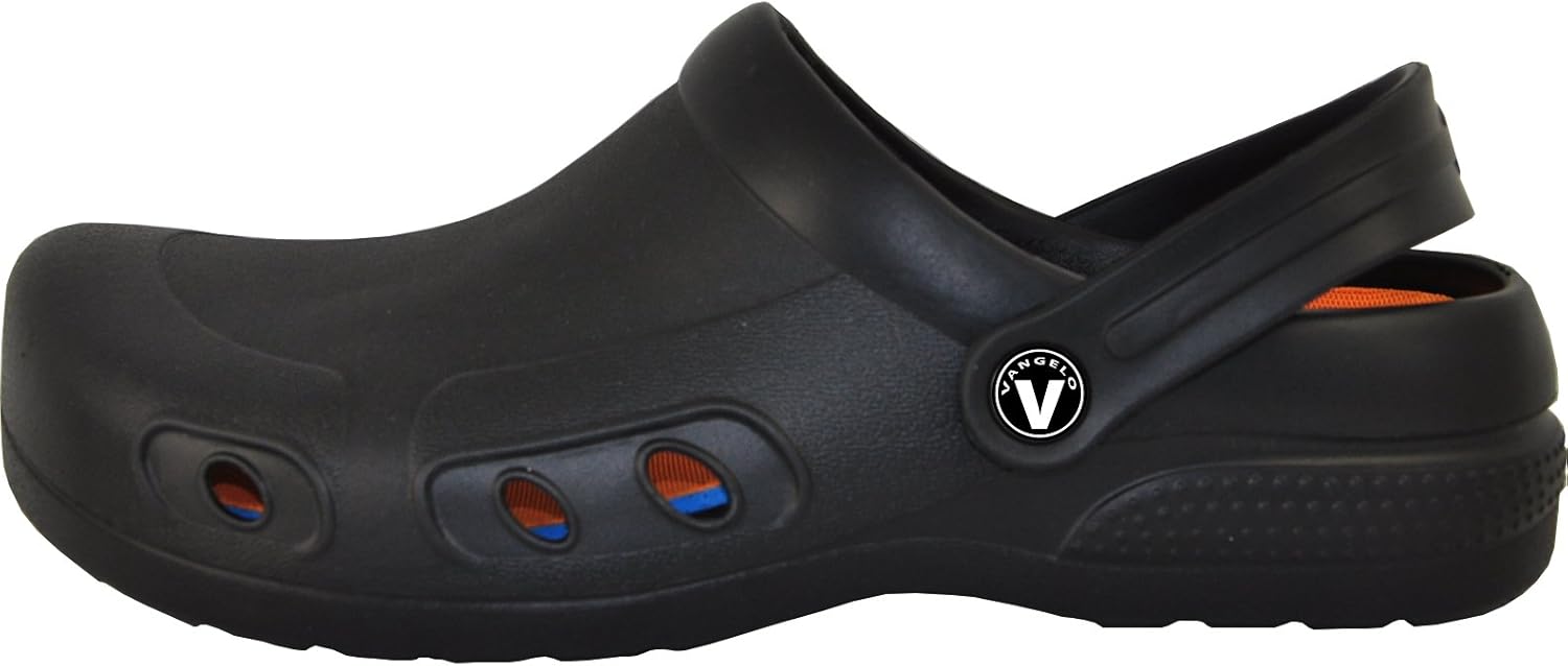 VANGELO Professional Slip Resistant Clog Men Work Shoe Nurse Shoe Chef Shoe Ritz Black White Lime Multi Colors -Order One Size Up: Shoes