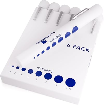 JFA Medical Disposable Pen Torch Light with Pupil Gauge Pack of 6