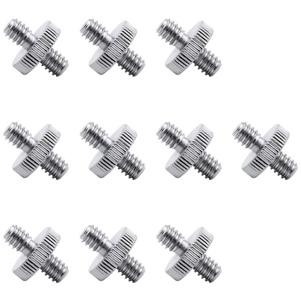 UBERMing 10 Pieces Threaded Screw for Camera Standard 1/4 inch Male to 1/4 inch Male Threaded Screw Adapter Tripod Screw Converter for DSLR Camera Tripod Monopod