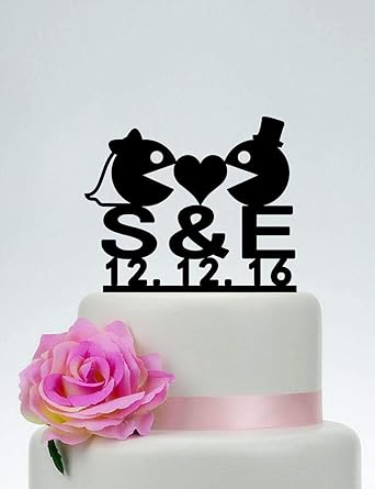 Pacman And Ms Pacman Wedding Cake Topper Eat Bean Ghost Cake