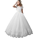 Flower Girl Dress Kids Lace Beaded Pageant Ball Gowns