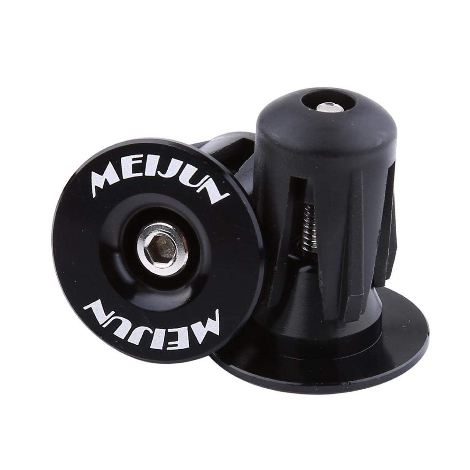 2 Pcs Bike Bar End Plugs Colorful Aluminium Alloy Bike Bar Grip Plug Bicycle Handlebars End Caps for Most Bicycle Mountain Bike Road Bike(black)