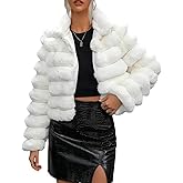 Arssm Womens Faux Fur Jacket Cropped Fluffy Long Sleeve Coat 2025 Winter Warm Shaggy Outwear