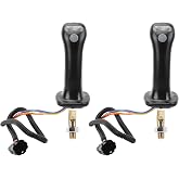 Akozon Excavator Joystick Lever, 2Pcs 3 Button Excavator Joystick Handles 6 Pin Aluminum Alloy for Doosan DH DX150 215 225 300 370‑9C