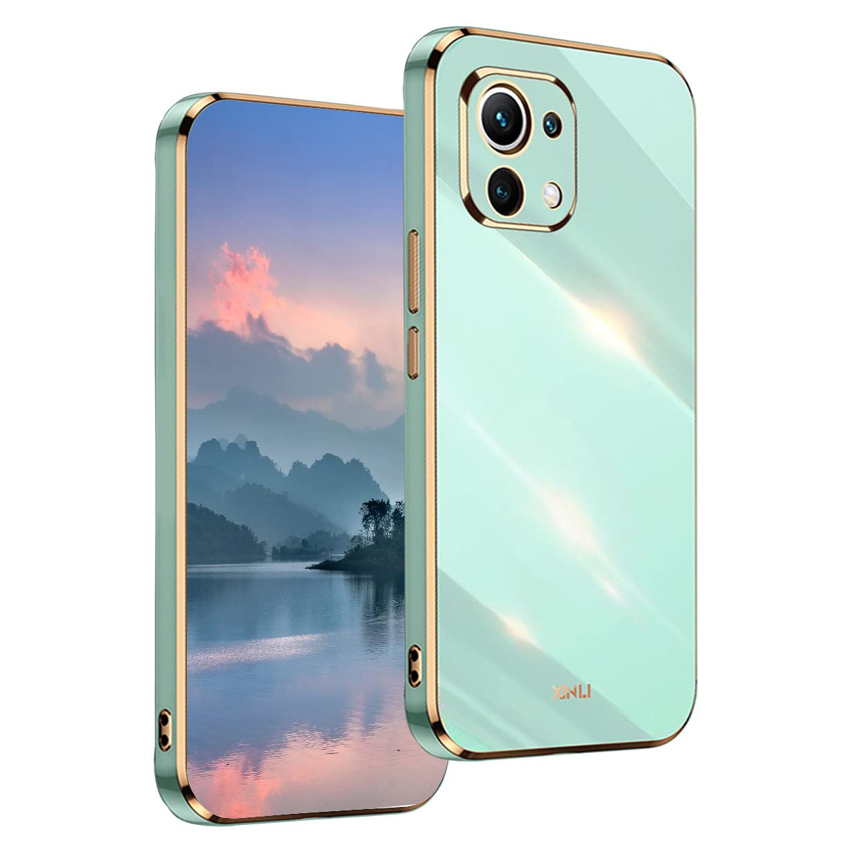 UPLAI Case for Xiaomi 11 Lite 5G NE/Xiaomi Mi 11 Lite, Ultra Thin Shockproof Protection Cover with Electroplating Design, Premium TPU Bumper and Soft Silicone Stylish Durable Cover.(Green) — image 1