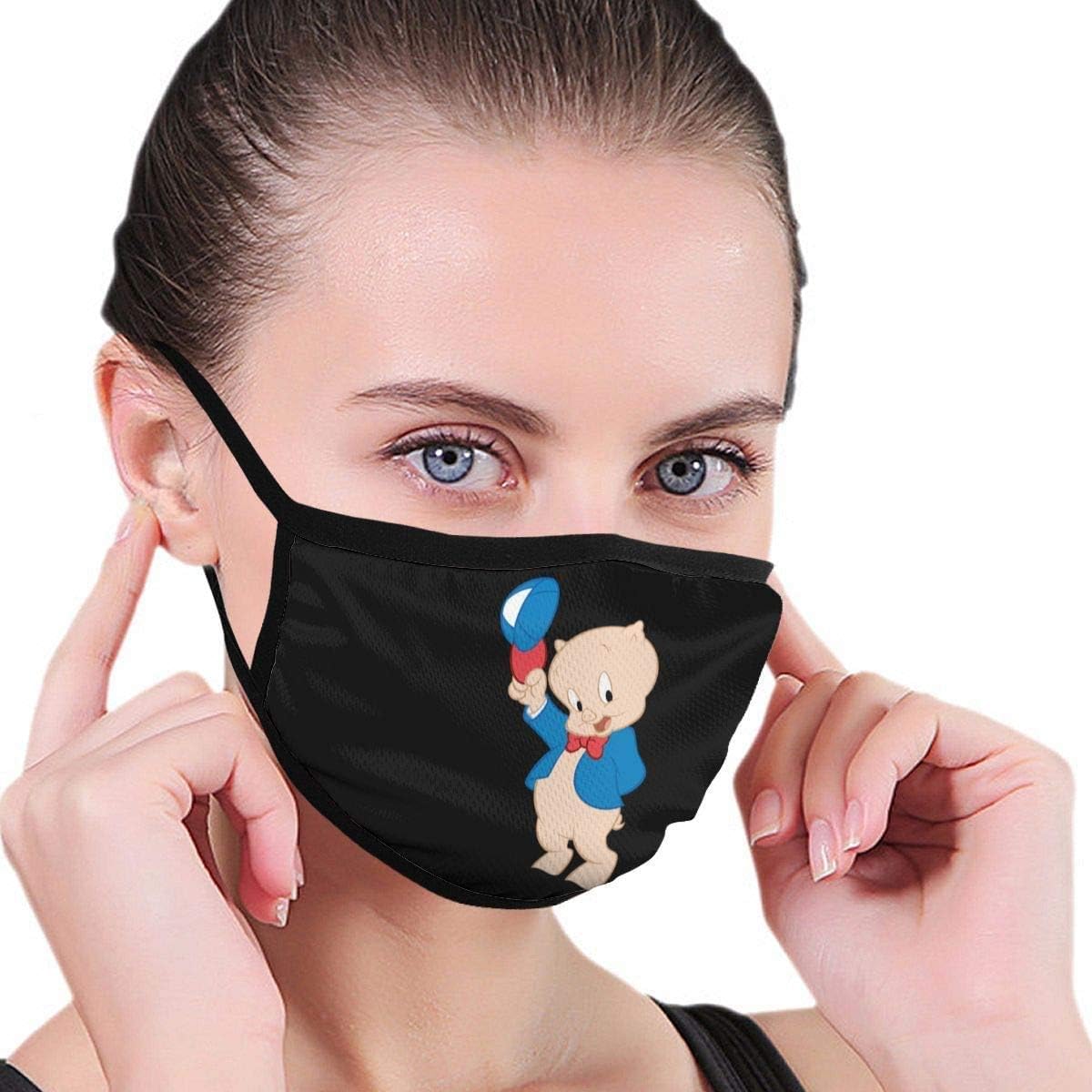 Porky Pig Men's Women's Dust Face Mask with Adjustable Ear Loops