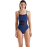 Arena Womens Feel Mesh Equals Back One Piece Removable Cups Adjustable Straps Stretchy Swimsuit