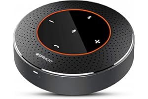 Spracht Conference Mate Pro Speaker, Conference Speaker, Conference Microphone, 6 Mics, 360° Omnidirectional Microphone Intelligent DSP Noise Reduction for Video Meeting, Bluetooth 5 Speaker