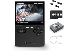 WESICH Trimui Brick Retro Game Console 3.2-Inches 1024x768 IPS Screen Built-in 64G TF Card Video Gaming Consoles 3000mAh Lithium Battery Supports Multiple Simulators Casual Game Console(Black)