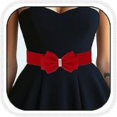 COSYDAYS Red Bow Belt Wide Elastic Belts for Women