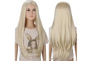 TANTAKO Long Blonde Princess Wig - Halloween Costume Accessories Blonde Wigs Synthetic Fancy Dress Play Wigs