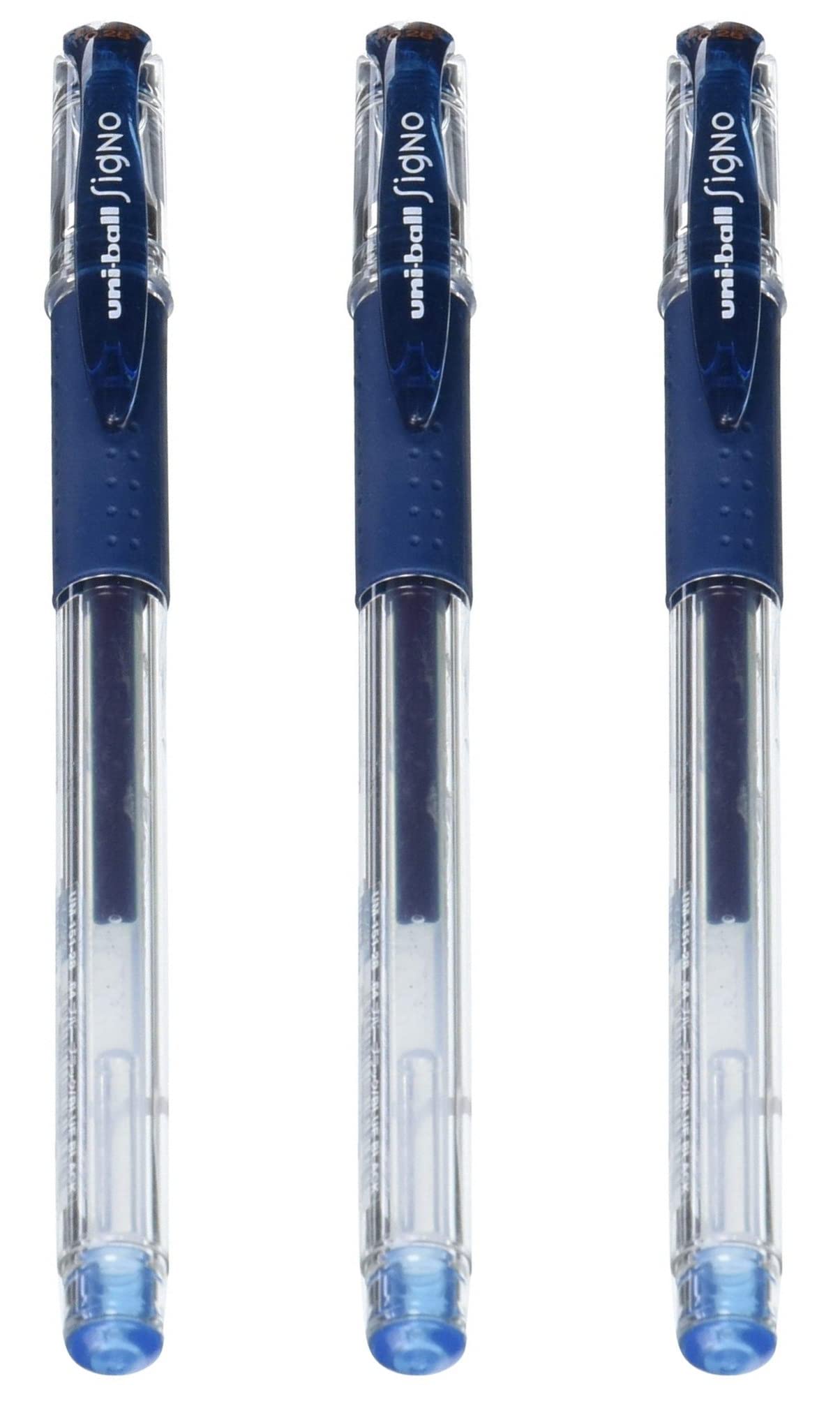 Set of 3 - Signo - uni Gel Ink Ballpoint Pen - UM-151-0.28 mm Blue-Black