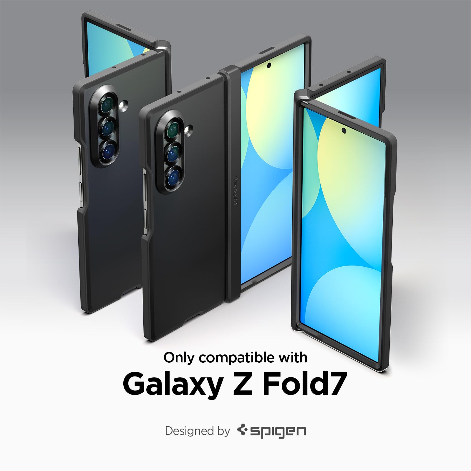 Spigen for Galaxy Z Fold 7 Case, Tough Armor Pro MagFit [Hinge Protection] [Fast Wireless Charging/Magnet for Galaxy] - Black