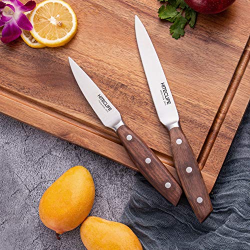 Knife Set with Block, 14 Pieces High Carbon Stainless Steel Knives with