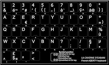 La Caverne D Eabani Kit De 48 Touches Autocollantes Clavier Azerty France Amazon Fr Informatique