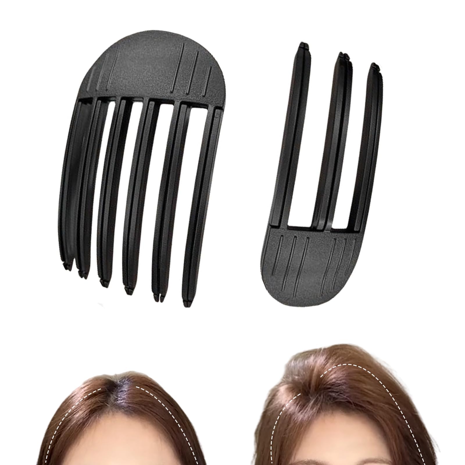 TELAIN Wind Shaping Comb Set for Voluminous Hairstyles, 2-Piece Set with 3 and 6 Teeth Comb, Effortless Hair Styling for Men and Women, Ideal for Fluffy Ponies