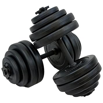 ArtSport Hantelset 30 kg – Kurzhantel-Set inkl. 2 Kurzhantelstangen, Gewichten (Kunststoff) und Sternverschlüssen | für das K