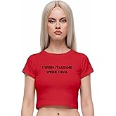Graphic Baby Tees for Women I Wish Italians were Real Y2k Tops for Going Out
