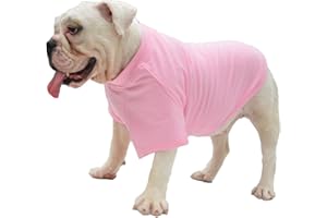Lovelonglong Bulldog Clothes Dog Clothing Blank T-Shirt Tee Shirts for French Bulldog English Bulldog American Pit Bull Pugs 100% Cotton Skin Care Pink B-M