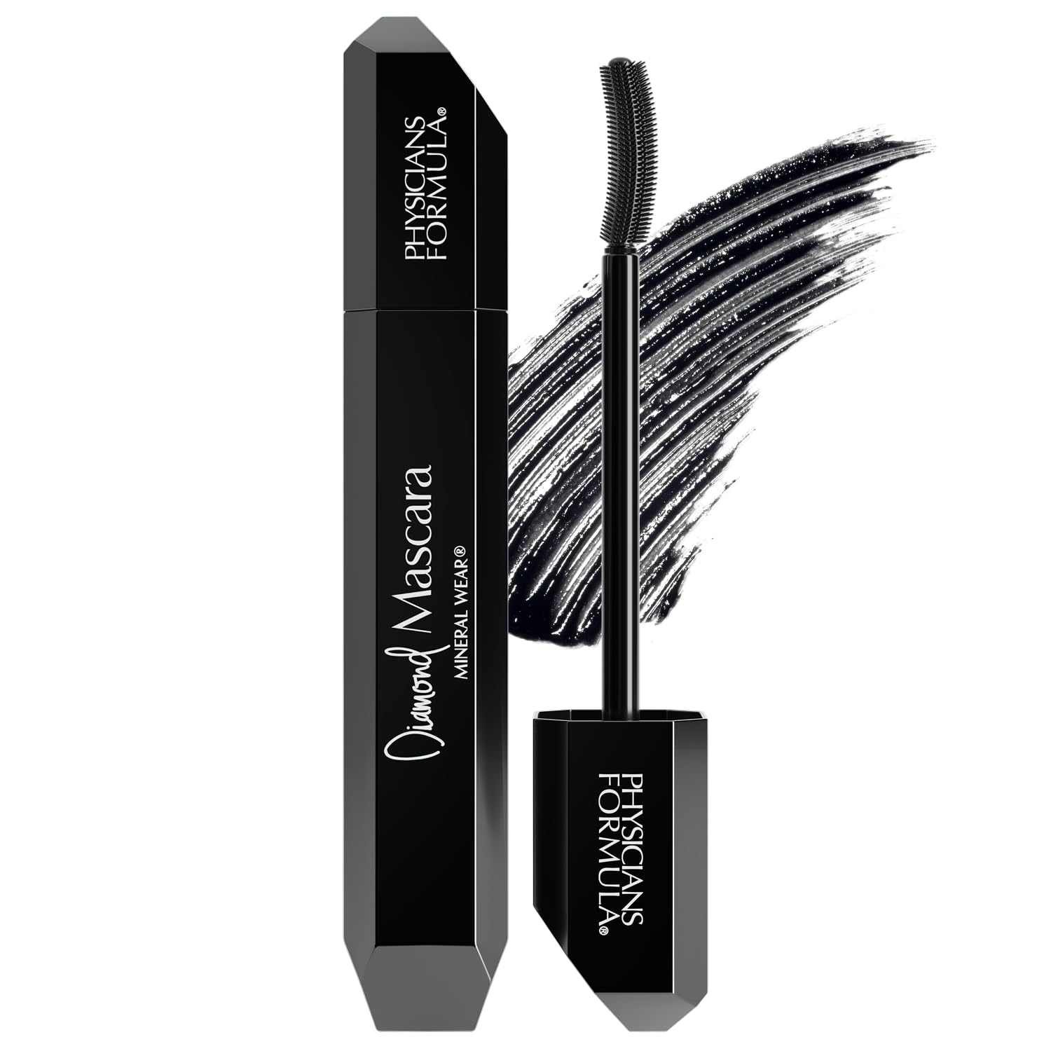 Physicians Formula, Mineral Wear Diamond Mascara, Black Mascara for a Lash-Boosting Effect, with Lustrous Diamond Dust, Lash-strengthening Peptides, Soothing Mineral Water and Nourishing Vitamin E