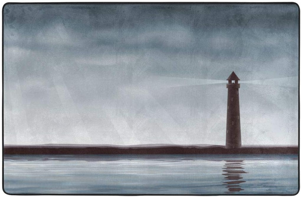 ZUL Badematte Badteppich,Leuchtturm ， Nebelige Atmosphäre Marine Life